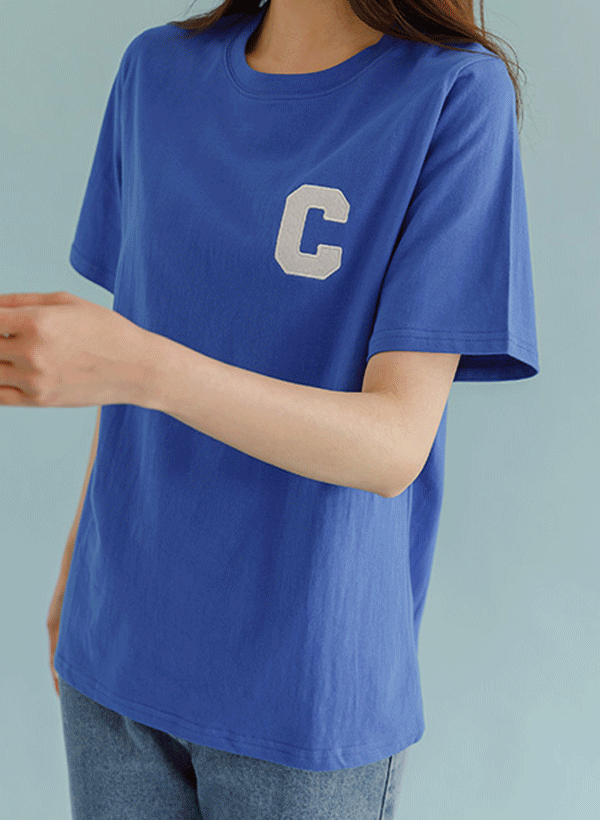 韓國胸前C字短袖T恤