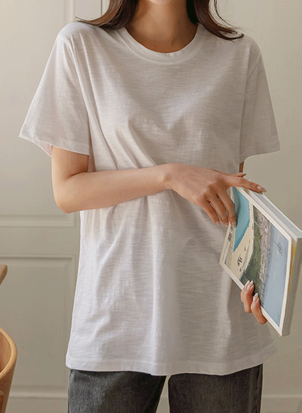 韓國1+1 夏季竹節棉短袖T恤