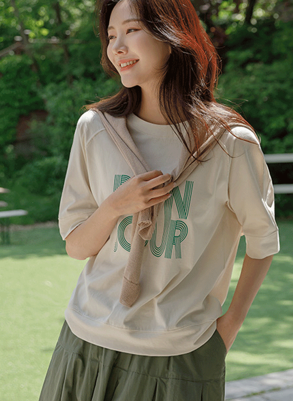 韓國拉克蘭袖棉混紡T恤